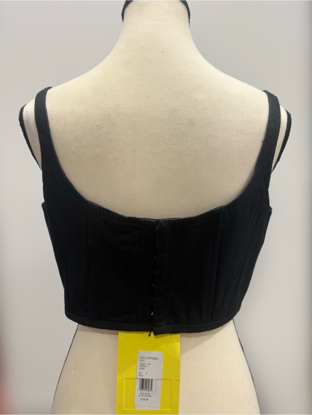 Marc Jacobs The Denim Bustier Black Corset Top NWT Size 8 Structured Boned - Picture 2 of 5
